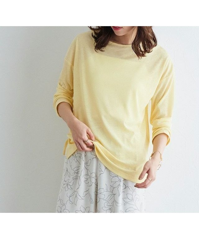 【ピエロ/Pierrot】のシアーロングスリーブTシャツ インテリア・キッズ・メンズ・レディースファッション・服の通販 founy(ファニー) 　ファッション　Fashion　レディースファッション　WOMEN　トップス・カットソー　Tops/Tshirt　シャツ/ブラウス　Shirts/Blouses　ロング / Tシャツ　T-Shirts　送料無料　Free Shipping　インナー　Inner　シアー　Sheer　トレンド　Trend　プチプライス・低価格　Affordable　ベスト　Vest　ベーシック　Basic　再入荷　Restock/Back In Stock/Re Arrival　167cm / イエロー / M|ID: prp329100003866435 ipo3291000000030638870