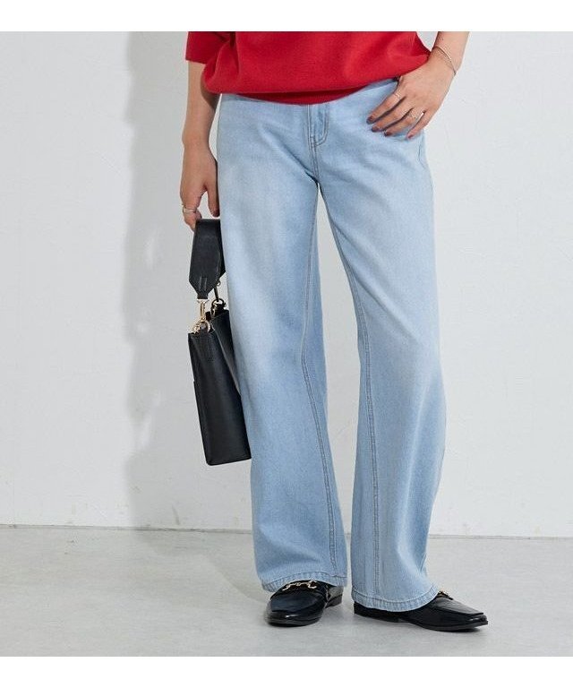 【ピエロ/Pierrot】のデニムワイドパンツ インテリア・キッズ・メンズ・レディースファッション・服の通販 founy(ファニー) ファッション Fashion レディースファッション Fashion for Women パンツ Pants & Trousers おすすめ Recommended / Our Picks ウォッシュ Washed Finish カットソー Cut and Sewn Top トレンド Trend, Trending Now プチプライス・低価格 Affordable / Budget Price ワイド Wide, Wide Fit 158cm / サックス / M|ID: prp329100003866436 ipo3291000000034545606