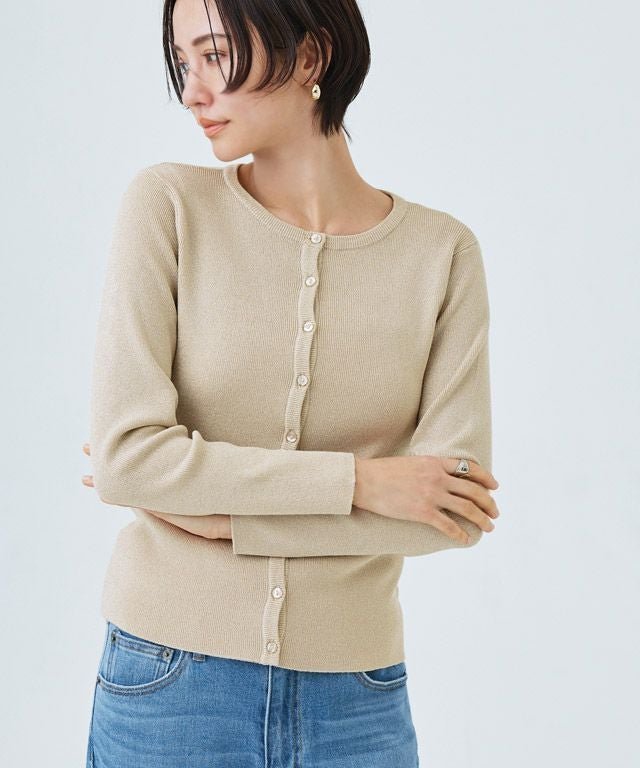 【ピエロ/Pierrot】のRASW ラメニットカーディガン インテリア・キッズ・メンズ・レディースファッション・服の通販 founy(ファニー) ファッション Fashion レディースファッション Fashion for Women トップス・カットソー Cut & Sew Tops ニット Knit Tops & Sweaters カーディガン・羽織り Layered Style Cardigans コンパクト Compact, Small Size シンプル Simple, Minimal トレンド Trend, Trending Now プチプライス・低価格 Affordable / Budget Price エレガント 上品 Elegant ライトベージュ|ID: prp329100003872147 ipo3291000000036125432