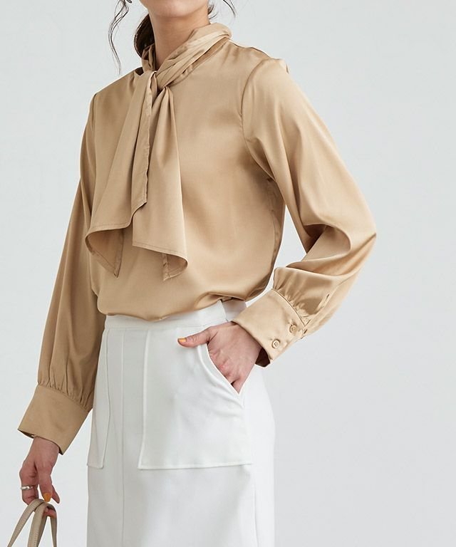 【ピエロ/Pierrot】のタイデザインブラウス インテリア・キッズ・メンズ・レディースファッション・服の通販 founy(ファニー) https://founy.com/ ファッション Fashion レディースファッション Ladies' Fashion Online トップス・カットソー Tops/Tshirt シャツ/ブラウス Shirts/Blouses おすすめ Recommend インナー Inner サテン Satin シンプル Simple プチプライス・低価格 Affordable エレガント 上品 Elegant |ID: prp329100003872153 ipo3291000000025856414