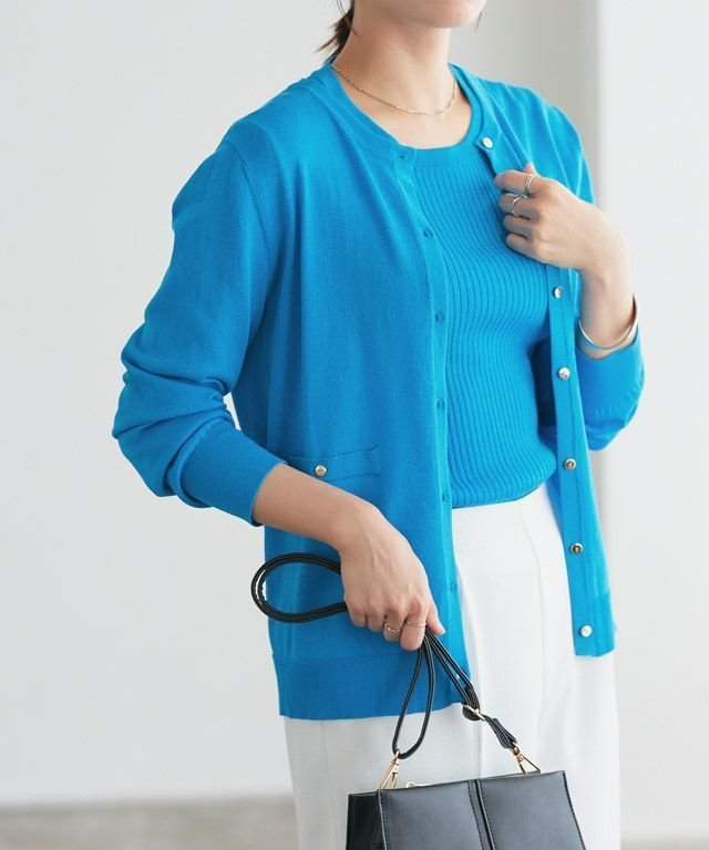 【ピエロ/Pierrot】のゴールドボタンアンサンブルニット 人気、トレンドファッション・服の通販 founy(ファニー) 　ファッション　Fashion　レディースファッション　Fashion for Women　トップス・カットソー　Cut & Sew Tops　ニット　Knit Tops & Sweaters　アンサンブルニット　Knit Ensembles & Twin Sets　アンサンブル　Ensemble Set　インナー　Innerwear　カーディガン　Cardigan, Knitwear　フィット　Fit, Slim Fit　プチプライス・低価格　Affordable / Budget Price　ベーシック　Basic, Essential　半袖　Short Sleeve, Half Sleeve　夏　Summer　定番　Standard, Basic Item　 other-1|ID: prp329100003872154 ipo3291000000036125482