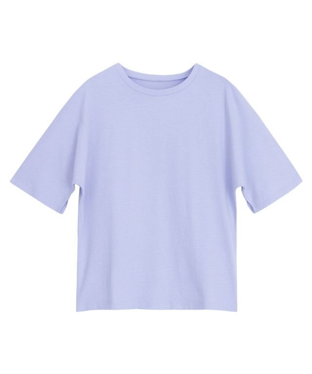【ピエロ/Pierrot】のオーガニックコットンスリットスリーブTシャツ インテリア・キッズ・メンズ・レディースファッション・服の通販 founy(ファニー) 　ファッション　Fashion　レディースファッション　WOMEN　トップス・カットソー　Tops/Tshirt　シャツ/ブラウス　Shirts/Blouses　ロング / Tシャツ　T-Shirts　シンプル　Simple　スリット　Slit　プチプライス・低価格　Affordable　ラベンダーブルー|ID: prp329100003876303 ipo3291000000026186442