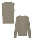 【ピエロ/Pierrot】のノースリーブリブニットアンサンブル グレージュ|ID: prp329100003889043 ipo3291000000036046261