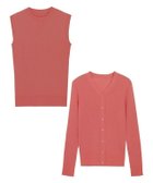 【ピエロ/Pierrot】のノースリーブリブニットアンサンブル コーラルピンク|ID: prp329100003889043 ipo3291000000036046263