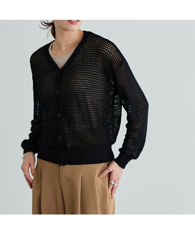 【ピエロ/Pierrot】の透かし編みカーディガン インテリア・キッズ・メンズ・レディースファッション・服の通販 founy(ファニー) https://founy.com/ ファッション Fashion レディースファッション Fashion for Women トップス・カットソー Cut & Sew Tops カーディガン・羽織り Layered Style Cardigans カーディガン Cardigan, Knitwear デコルテ Décolleté, Neckline トレンド Trend, Trending Now プチプライス・低価格 Affordable / Budget Price 透かし Cut-Out, Lacework |ID: prp329100003899523 ipo3291000000036324734