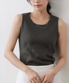 【ピエロ/Pierrot】の【ブラ紐隠し】リブタンクトップ 167cm / チャコール / クルーネック / M|ID: prp329100003903979 ipo3291000000032979665