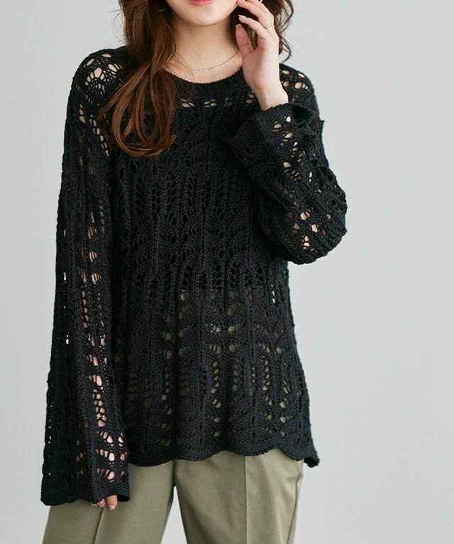 【ピエロ/Pierrot】のクロシェ編みニット 人気、トレンドファッション・服の通販 founy(ファニー) 　ファッション　Fashion　レディースファッション　Fashion for Women　トップス・カットソー　Cut & Sew Tops　ニット　Knit Tops & Sweaters　クロシェ　Crochet, Knitted Lace　プチプライス・低価格　Affordable / Budget Price　ルーズ　Loose, Oversized　エレガント 上品　Elegant　 other-1|ID: prp329100003910420 ipo3291000000036124090