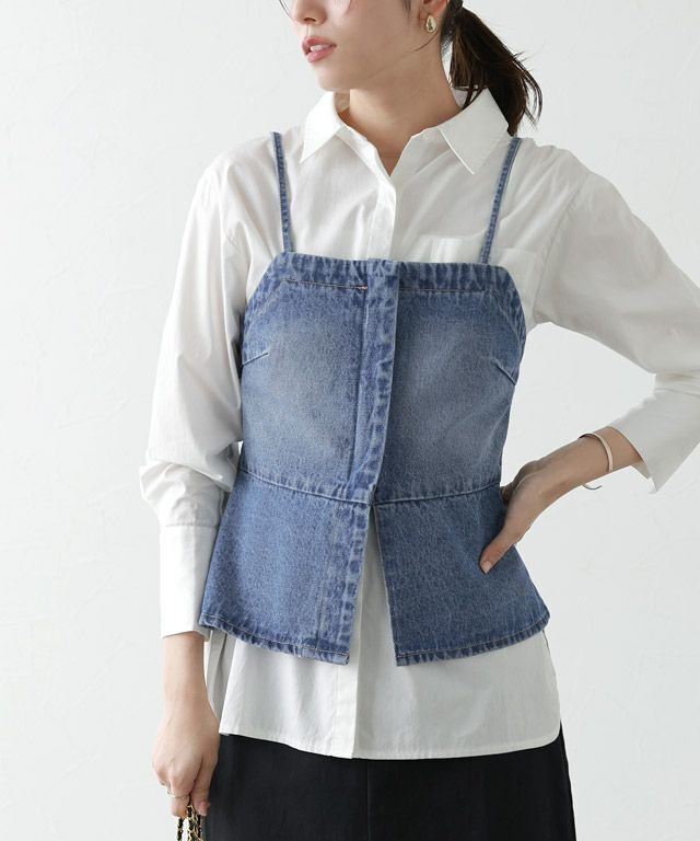 【ピエロ/Pierrot】のデニムビスチェ インテリア・キッズ・メンズ・レディースファッション・服の通販 founy(ファニー) https://founy.com/ ファッション Fashion レディースファッション WOMEN トップス・カットソー Tops/Tshirt ビスチェ Bustier おすすめ Recommend セットアップ Set Up デニム Denim ビスチェ Bustier フレア Flare プチプライス・低価格 Affordable |ID: prp329100003910421 ipo3291000000028907997