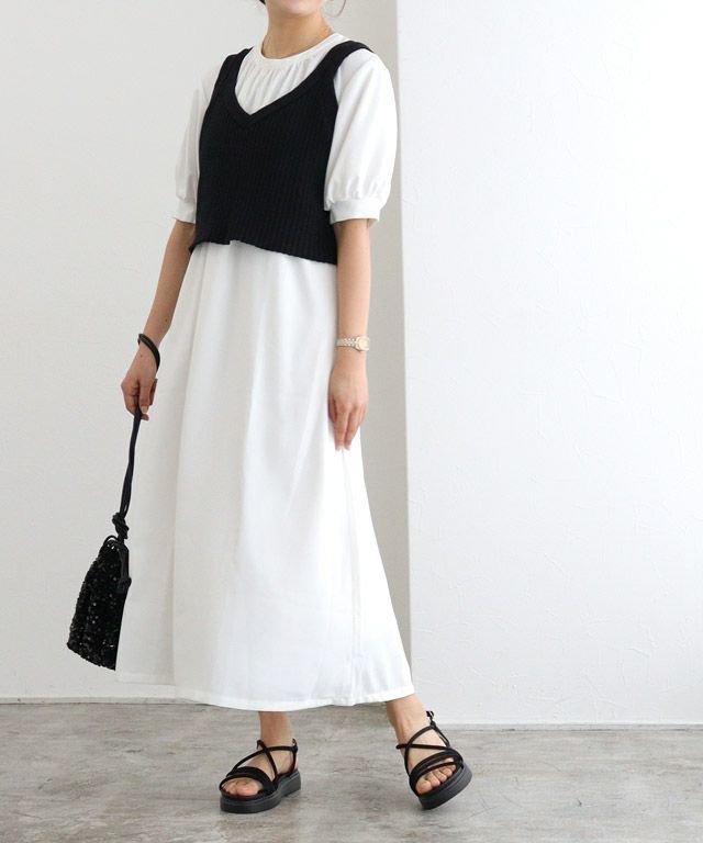 【ピエロ/Pierrot】のニットビスチェセットワンピース インテリア・キッズ・メンズ・レディースファッション・服の通販 founy(ファニー) https://founy.com/ ファッション Fashion レディースファッション Ladies' Fashion Online ワンピース Dress ギャザー Gather スリーブ Sleeve ビスチェ Bustier プチプライス・低価格 Affordable |ID: prp329100003910427 ipo3291000000025808504
