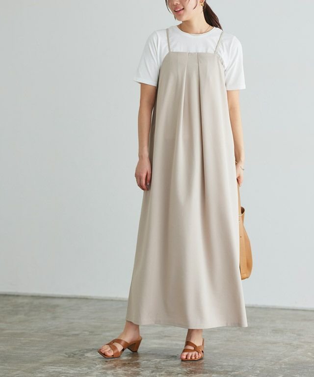 【ピエロ/Pierrot】のペアスキンタックデザインキャミワンピース インテリア・キッズ・メンズ・レディースファッション・服の通販 founy(ファニー) 　ファッション　Fashion　レディースファッション　Fashion for Women　ワンピース　Dresses　キャミソールワンピース　Camisole Dresses　プチプライス・低価格　Affordable / Budget Price　ロング　Long, Long-Length　エレガント 上品　Elegant　ペアスキンタックデザインキャミワンピース|ID: prp329100003917781 ipo3291000000032992444