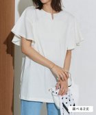 【ピエロ/Pierrot】の丈が選べるフレアスリーブキーネックカットソー 丈が選べるフレアスリーブキーネックカットソー|ID: prp329100003921640 ipo3291000000032604895