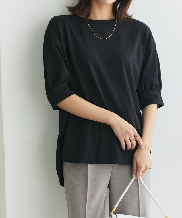 【ピエロ/Pierrot】のパフスリーブチュニックTシャツ 人気、トレンドファッション・服の通販 founy(ファニー) ファッション Fashion レディースファッション Fashion for Women トップス・カットソー Cut & Sew Tops シャツ・ブラウス・オフィスカジュアル Elegant Blouses & Button-Ups ロングTシャツ・Tシャツ Longline T-Shirts & Tees カットソー Cut and Sewn Top フェミニン Feminine, Girly プチプライス・低価格 Affordable / Budget Price other-1|ID: prp329100003921643 ipo3291000000032758687