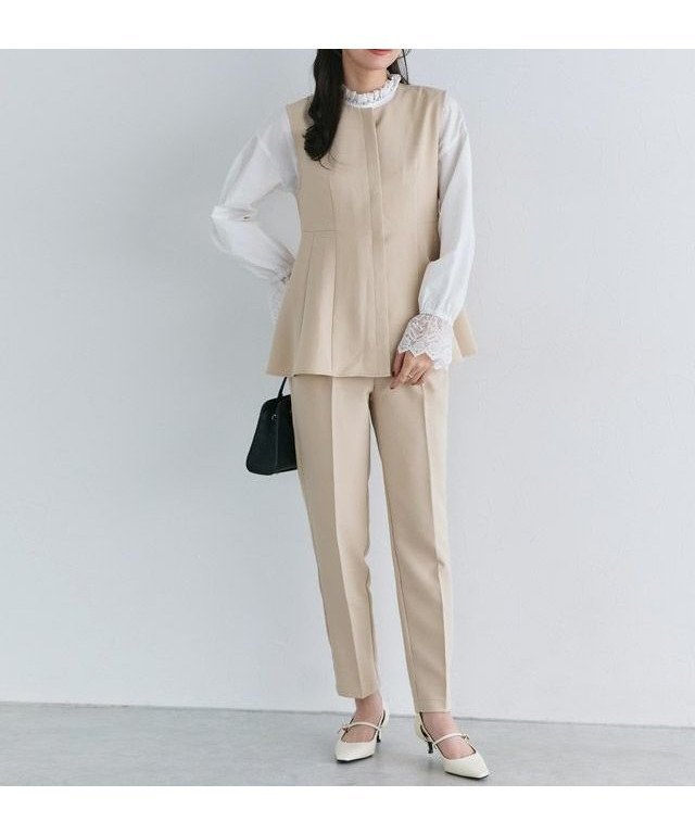 【ピエロ/Pierrot】の選べるペプラムセットアップ インテリア・キッズ・メンズ・レディースファッション・服の通販 founy(ファニー) 　ファッション　Fashion　レディースファッション　Fashion for Women　セットアップ　Matching Sets　スーツ　Business Suits & Workwear　スーツセット・2点セット・レディーススーツ　Suit Sets / 2-Piece Suits / Office Suit Sets　送料無料　Free Shipping　インナー　Innerwear　ストレッチ　Stretch, Stretchy Fabric　スーツ　Suit, Formalwear　セットアップ　Set-Up, Coordinated Outfit　センター　Center, Center Line　フェミニン　Feminine, Girly　プチプライス・低価格　Affordable / Budget Price　ペプラム　Peplum, Flared Hem　167cm / ライトベージュ / B / M|ID: prp329100003928113 ipo3291000000034994145
