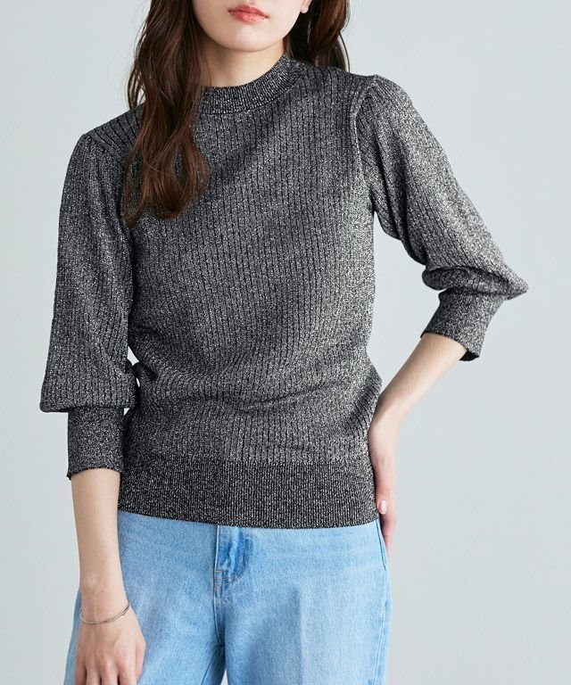 【ピエロ/Pierrot】のラメリブニット インテリア・キッズ・メンズ・レディースファッション・服の通販 founy(ファニー) 　ファッション　Fashion　レディースファッション　Ladies' Fashion Online　トップス・カットソー　Tops/Tshirt　ニット　Knit Tops　トレンド　Trend　ハイネック　High Neck　プチプライス・低価格　Affordable　エレガント 上品　Elegant　ブラック|ID: prp329100003930481 ipo3291000000027488381