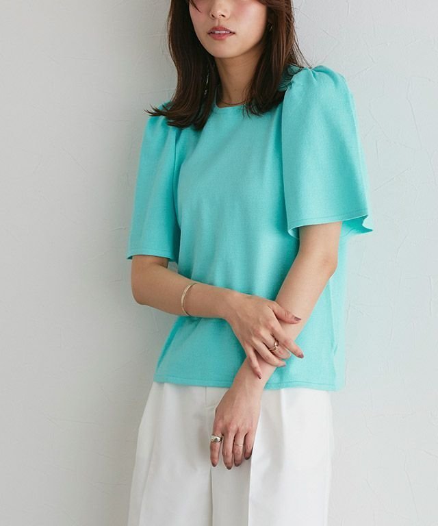 【ピエロ/Pierrot】のギャザーフレアスリーブニット インテリア・キッズ・メンズ・レディースファッション・服の通販 founy(ファニー) ファッション Fashion レディースファッション Fashion for Women トップス・カットソー Cut & Sew Tops ニット Knit Tops & Sweaters ギャザー Gathered, Ruffled シルク Silk, 100% Silk フレア Flare, Flared プチプライス・低価格 Affordable / Budget Price 吸水 Absorbent, Quick-Dry 167cm / ブルー / M|ID: prp329100003942775 ipo3291000000032528172