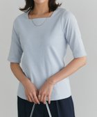 【ピエロ/Pierrot】の選べるネック5分袖テレコリブカットソー 167cm / アイスブルー / スクエアネック / M|ID:prp329100003948621