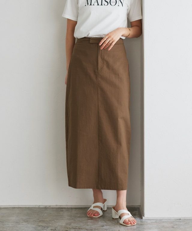 【ピエロ/Pierrot】のコットンIラインロングスカート インテリア・キッズ・メンズ・レディースファッション・服の通販 founy(ファニー) 　ファッション　Fashion　レディースファッション　Fashion for Women　スカート　Skirts　ロングスカート　Long Skirts / Maxi & Midi Skirts　シンプル　Simple, Minimal　プチプライス・低価格　Affordable / Budget Price　ブラウン|ID: prp329100003948624 ipo3291000000033172250