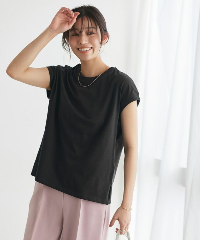 【ピエロ/Pierrot】のネックが選べる綿100%フレンチスリーブベーシックTシャツ【Vネック/クルーネック】 インテリア・キッズ・メンズ・レディースファッション・服の通販 founy(ファニー) https://founy.com/ ファッション Fashion レディースファッション Fashion for Women トップス・カットソー Cut & Sew Tops シャツ・ブラウス・オフィスカジュアル Elegant Blouses & Button-Ups ロングTシャツ・Tシャツ Longline T-Shirts & Tees Vネックトップス V-Neck Tops / V-Cut Neckline Shirts 送料無料 Free Shipping スリーブ Sleeve, Long Sleeve / Short Sleeve フレンチ French, French Style プチプライス・低価格 Affordable / Budget Price ベーシック Basic, Essential |ID: prp329100003963960 ipo3291000000032115204
