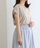 【ピエロ/Pierrot】のネックが選べる綿100%フレンチスリーブベーシックTシャツ【Vネック/クルーネック】 150cm / サンドベージュ / クルーネック / M|ID: prp329100003963960 ipo3291000000032115206