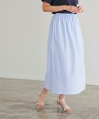 【ピエロ/Pierrot】の【アウトレットSALE!】細ストライプ裾切り替えギャザースカート ライトブルー|ID: prp329100003963966 ipo3291000000036274516