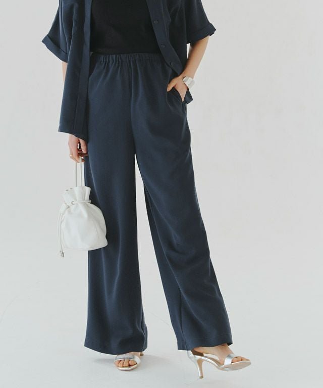 【ピエロ/Pierrot】のRASW ジョーゼットイージーパンツ インテリア・キッズ・メンズ・レディースファッション・服の通販 founy(ファニー) ファッション Fashion レディースファッション Fashion for Women パンツ Pants & Trousers とろみ Fluid, Flowy Fabric シンプル Simple, Minimal ジョーゼット Georgette, Semi-Sheer Fabric ストレート Straight, Straight Cut プチプライス・低価格 Affordable / Budget Price エレガント 上品 Elegant 165cm / ダークネイビー / M|ID: prp329100003963976 ipo3291000000036125032