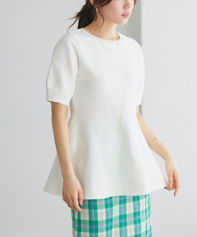 【ピエロ/Pierrot】の構築袖ペプラムニット インテリア・キッズ・メンズ・レディースファッション・服の通販 founy(ファニー) 　ファッション　Fashion　レディースファッション　Ladies' Fashion Online　トップス・カットソー　Tops/Tshirt　ニット　Knit Tops　フェミニン　Feminine　プチプライス・低価格　Affordable　ペプラム　Peplum　構築袖ペプラムニット|ID: prp329100003981809 ipo3291000000031990200