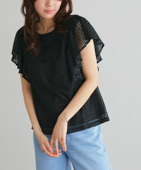 【ピエロ/Pierrot】のメッシュフリルスリーブブラウス 人気、トレンドファッション・服の通販 founy(ファニー) ファッション Fashion レディースファッション Fashion for Women トップス・カットソー Cut & Sew Tops シャツ・ブラウス・オフィスカジュアル Elegant Blouses & Button-Ups シンプル Simple, Minimal スクエア Square, Square Shape トレンド Trend, Trending Now フェミニン Feminine, Girly フリル Frill, Ruffle プチプライス・低価格 Affordable / Budget Price ミックス Mix, Mixed Style メッシュ Mesh, Net Fabric レース Lace, Lace Fabric |ID:prp329100003982782