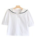 【ピエロ/Pierrot】のlulpini セーラーカラーTシャツ 人気、トレンドファッション・服の通販 founy(ファニー) ファッション Fashion レディースファッション WOMEN トップス・カットソー Tops/Tshirt シャツ/ブラウス Shirts/Blouses ロング / Tシャツ T-Shirts ガーリー Girly スリーブ Sleeve プチプライス・低価格 Affordable thumbnail オフホワイト|ID: prp329100003995388 ipo3291000000026402317