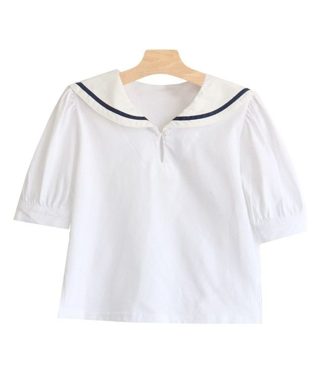 【ピエロ/Pierrot】のlulpini セーラーカラーTシャツ インテリア・キッズ・メンズ・レディースファッション・服の通販 founy(ファニー) 　ファッション　Fashion　レディースファッション　WOMEN　トップス・カットソー　Tops/Tshirt　シャツ/ブラウス　Shirts/Blouses　ロング / Tシャツ　T-Shirts　ガーリー　Girly　スリーブ　Sleeve　プチプライス・低価格　Affordable　オフホワイト|ID: prp329100003995388 ipo3291000000026402317