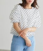 【ピエロ/Pierrot】の【アウトレットSALE!】フロッキードット半袖ブラウス オフホワイト|ID: prp329100003998814 ipo3291000000036274462