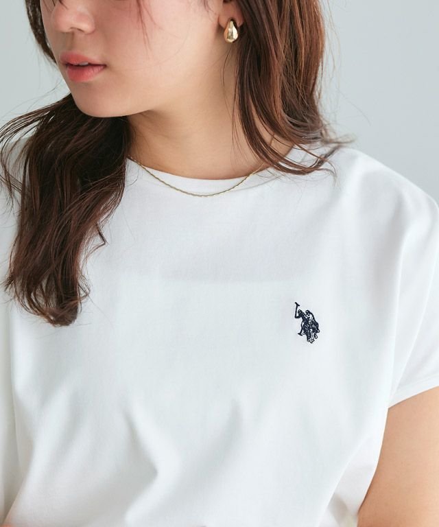 【ピエロ/Pierrot】の【U.S. POLO ASSN.】フレンチTシャツ [Pierrot] インテリア・キッズ・メンズ・レディースファッション・服の通販 founy(ファニー) 　ファッション　Fashion　レディースファッション　WOMEN　トップス・カットソー　Tops/Tshirt　シャツ/ブラウス　Shirts/Blouses　ロング / Tシャツ　T-Shirts　スリーブ　Sleeve　フレンチ　French　プチプライス・低価格　Affordable　ワンポイント　One Point　エレガント 上品　Elegant　再入荷　Restock/Back In Stock/Re Arrival　オフホワイト×ネイビー|ID: prp329100004015795 ipo3291000000026616817