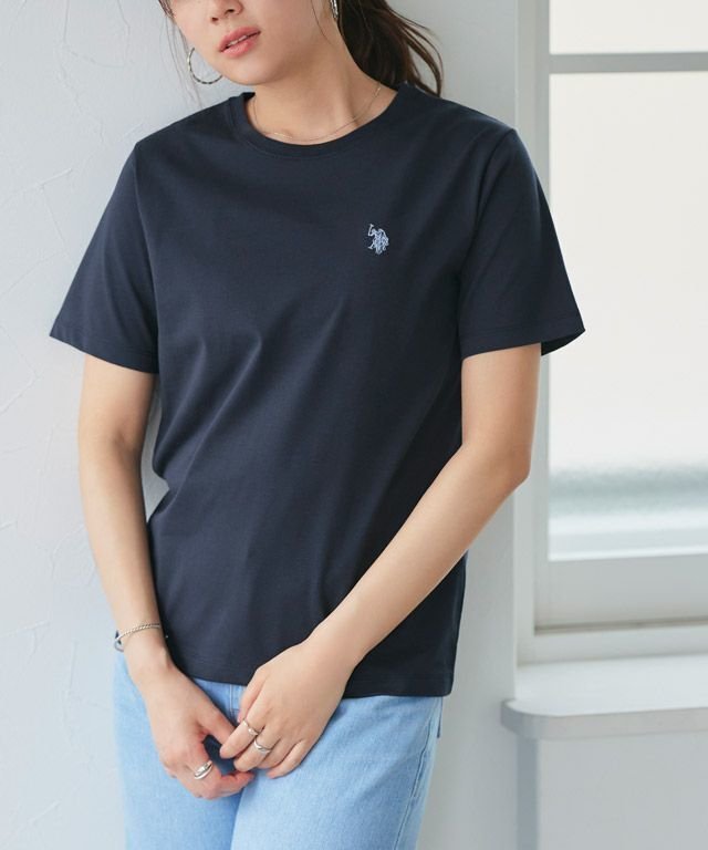 【ピエロ/Pierrot】の【U.S. POLO ASSN.】Tシャツ [Pierrot] 人気、トレンドファッション・服の通販 founy(ファニー) 　ファッション　Fashion　レディースファッション　Ladies' Fashion Online　トップス・カットソー　Tops/Tshirt　シャツ/ブラウス　Shirts/Blouses　ロング / Tシャツ　T-Shirts　フィット　Fit　プチプライス・低価格　Affordable　ワンポイント　One Point　エレガント 上品　Elegant　 other-1|ID: prp329100004015796 ipo3291000000032564647