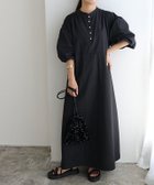 【ピエロ/Pierrot】の【アウトレットSALE!】パールボタンギャザーワンピース ブラック|ID:prp329100004015798