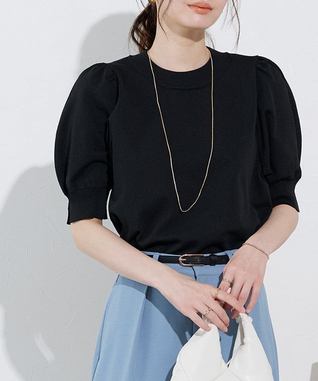 【ピエロ/Pierrot】のウォッシャブル袖ボリュームニット 人気、トレンドファッション・服の通販 founy(ファニー) 　ファッション　Fashion　レディースファッション　Ladies' Fashion Online　トップス・カットソー　Tops/Tshirt　ニット　Knit Tops　ウォッシャブル　Washable　シンプル　Simple　スリット　Slit　スリーブ　Sleeve　トレンド　Trend　プチプライス・低価格　Affordable　ボトム　Bottom　今季　This Season　夏　Summer　春　Spring　 other-1|ID: prp329100004038032 ipo3291000000032366480