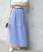 【ピエロ/Pierrot】の【アウトレットSALE!】オーガンジーティアードスカート 163cm / ブルー / M|ID: prp329100004041134 ipo3291000000036252661