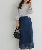 【ピエロ/Pierrot】のIラインレースロングスカート ネイビー|ID: prp329100004060802 ipo3291000000036307277