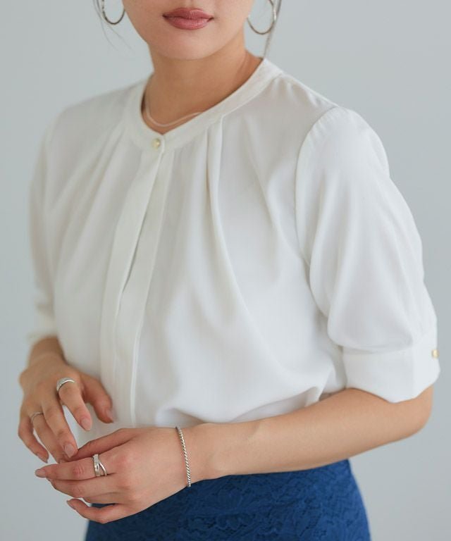 【ピエロ/Pierrot】の2wayタックパフブラウス インテリア・キッズ・メンズ・レディースファッション・服の通販 founy(ファニー) 　ファッション　Fashion　レディースファッション　Fashion for Women　トップス・カットソー　Cut & Sew Tops　シャツ・ブラウス・オフィスカジュアル　Elegant Blouses & Button-Ups　インナー　Innerwear　ジャケット　Jacket, Outerwear　スリーブ　Sleeve, Long Sleeve / Short Sleeve　プチプライス・低価格　Affordable / Budget Price　エレガント 上品　Elegant　オフホワイト|ID: prp329100004067247 ipo3291000000036122314