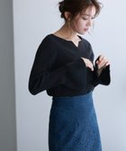 【ピエロ/Pierrot】のキーネックフレアスリーブニット 166cm / ブラック / M|ID: prp329100004097034 ipo3291000000031094623