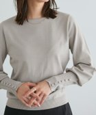 【ピエロ/Pierrot】のネックが選べるクルミボタンボリューム袖ニット 167cm / グレージュ / クルーネック / M|ID:prp329100004097035
