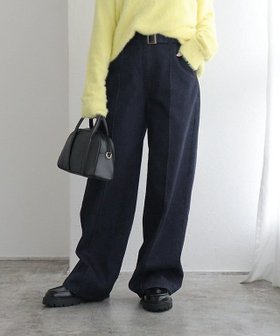 【ピエロ/Pierrot】のベルト付きピンタックセミワイドデニム 人気、トレンドファッション・服の通販 founy(ファニー) ファッション Fashion レディースファッション WOMEN パンツ Pants ベルト Belts 2024年 2024 2024-2025秋冬・A/W Aw/Autumn/Winter/Fw/Fall/2024-2025 デニム Denim フロント Front プチプライス・低価格 Affordable |ID:prp329100004110851