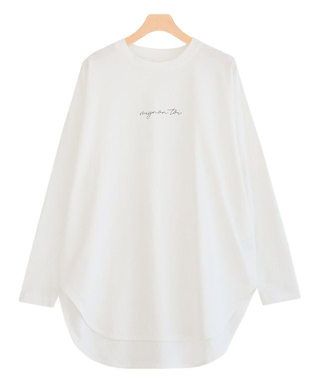 【ピエロ/Pierrot】のコットンロングスリーブロゴTシャツ インテリア・キッズ・メンズ・レディースファッション・服の通販 founy(ファニー) 　ファッション　Fashion　レディースファッション　WOMEN　トップス・カットソー　Tops/Tshirt　シャツ/ブラウス　Shirts/Blouses　ロング / Tシャツ　T-Shirts　インナー　Inner　スリーブ　Sleeve　プチプライス・低価格　Affordable　リラックス　Relax　ルーズ　Loose　ロング　Long　吸水　Water Absorption　オフホワイト|ID: prp329100004120937 ipo3291000000028111067