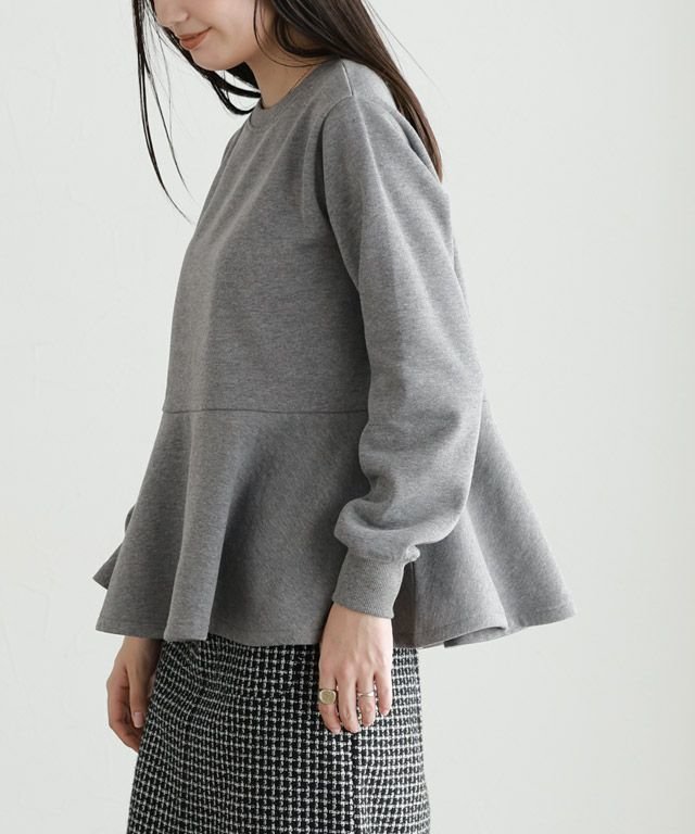 【ピエロ/Pierrot】の裏起毛フレアデザインプルオーバー インテリア・キッズ・メンズ・レディースファッション・服の通販 founy(ファニー) 　ファッション　Fashion　レディースファッション　Fashion for Women　トップス・カットソー　Cut & Sew Tops　カジュアルプルオーバー・ニットトップス　Pullovers & Knit Tops / Casual Pullovers　スウェット / スエット　Sweatshirt, Sweatwear　フレア　Flare, Flared　プチプライス・低価格　Affordable / Budget Price　エレガント 上品　Elegant　163cm / 杢チャコール / M|ID: prp329100004120942 ipo3291000000036070496