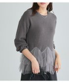 【ピエロ/Pierrot】のチュールドッキングニットプルオーバー【ドラマ着用】 166cm / チャコール / M|ID:prp329100004136415