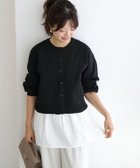 【ピエロ/Pierrot】のフレアタンクセットスポンジニットカーディガン 157cm / ブラック×オフホワイト / M|ID: prp329100004136420 ipo3291000000036307364