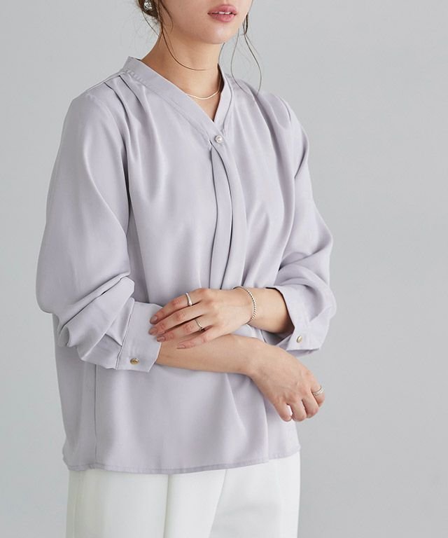 【ピエロ/Pierrot】のタイデザインブラウス インテリア・キッズ・メンズ・レディースファッション・服の通販 founy(ファニー) 　ファッション　Fashion　レディースファッション　WOMEN　トップス・カットソー　Tops/Tshirt　シャツ/ブラウス　Shirts/Blouses　プチプライス・低価格　Affordable　166cm / ライトグレー / M|ID: prp329100004136423 ipo3291000000031000440