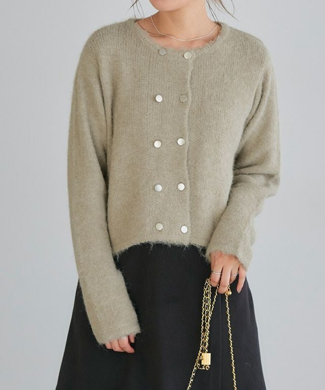【ピエロ/Pierrot】のウールミックスダブルボタンニットカーディガン インテリア・キッズ・メンズ・レディースファッション・服の通販 founy(ファニー) ファッション Fashion レディースファッション Fashion for Women トップス・カットソー Cut & Sew Tops ニット Knit Tops & Sweaters カーディガン・羽織り Layered Style Cardigans カーディガン Cardigan, Knitwear ジャケット Jacket, Outerwear トレンド Trend, Trending Now プチプライス・低価格 Affordable / Budget Price 166cm / ライトベージュ / M|ID: prp329100004136429 ipo3291000000036123174