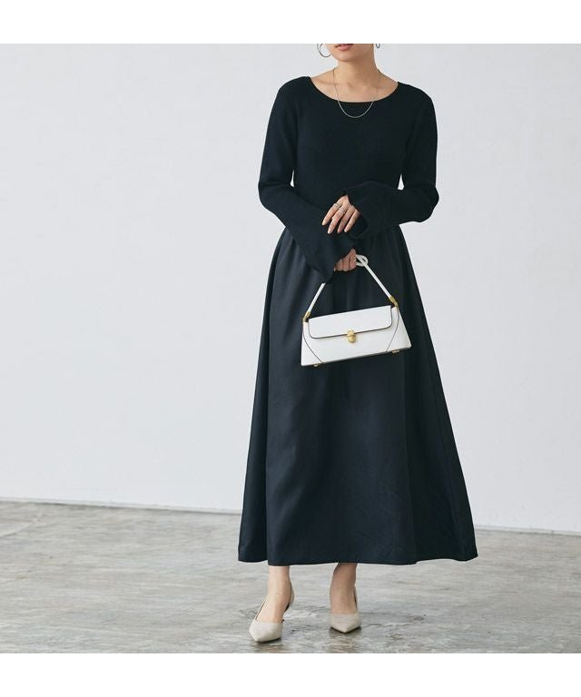 【ピエロ/Pierrot】の選べるネックフレアスリーブドッキングワンピース【shiho channelさん紹介アイテム】 インテリア・キッズ・メンズ・レディースファッション・服の通販 founy(ファニー) ファッション Fashion レディースファッション Fashion for Women ワンピース Dresses スリーブ Sleeve, Long Sleeve / Short Sleeve タートルネック Turtleneck, High Neck ドッキング Docking, Mixed Material フレア Flare, Flared プチプライス・低価格 Affordable / Budget Price エレガント 上品 Elegant 166cm / ブラック×ブラック / ボートネック / M|ID: prp329100004136447 ipo3291000000036123039