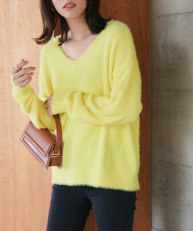 【ピエロ/Pierrot】の【B会場】選べるショートシャギーニット インテリア・キッズ・メンズ・レディースファッション・服の通販 founy(ファニー) 　ファッション　Fashion　レディースファッション　Fashion for Women　トップス・カットソー　Cut & Sew Tops　ニット　Knit Tops & Sweaters　コンパクト　Compact, Small Size　ストレート　Straight, Straight Cut　タートル　Turtleneck, Turtle Collar　ハイネック　High Neck, Mock Neck　バランス　Balance, Style Balance　プチプライス・低価格　Affordable / Budget Price　ボトム　Bottoms, Lower Wear　イエロー|ID: prp329100004140594 ipo3291000000035482501