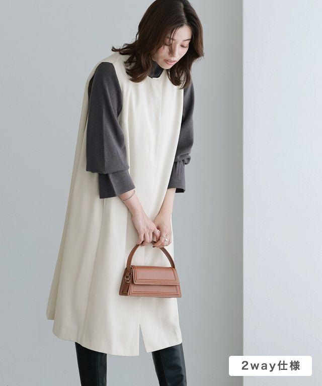 【ピエロ/Pierrot】の2wayジレジャンパースカート インテリア・キッズ・メンズ・レディースファッション・服の通販 founy(ファニー) 　ファッション　Fashion　レディースファッション　Fashion for Women　アウター　Coat / Outerwear Collection　シンプル　Simple, Minimal　フォルム　Silhouette, Form　プチプライス・低価格　Affordable / Budget Price　ミドル　Middle Length, Mid Height　エレガント 上品　Elegant　2wayジレジャンパースカート|ID: prp329100004149582 ipo3291000000036120643