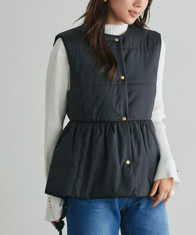 【ピエロ/Pierrot】の中綿ペプラムベスト インテリア・キッズ・メンズ・レディースファッション・服の通販 founy(ファニー) https://founy.com/ ファッション Fashion レディースファッション WOMEN アウター Coat Outerwear トップス・カットソー Tops/Tshirt ベスト/ジレ Gilets/Vests インナー Inner カットソー Cut And Sew シンプル Simple タフタ Taffeta フェミニン Feminine フレア Flare プチプライス・低価格 Affordable ベスト Vest ペプラム Peplum |ID: prp329100004161598 ipo3291000000028907823
